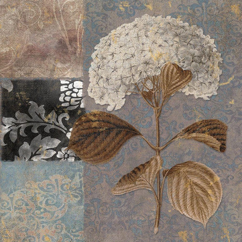 Cocoa And Blue II Gold Ornate Wood Framed Art Print with Double Matting by Sasha