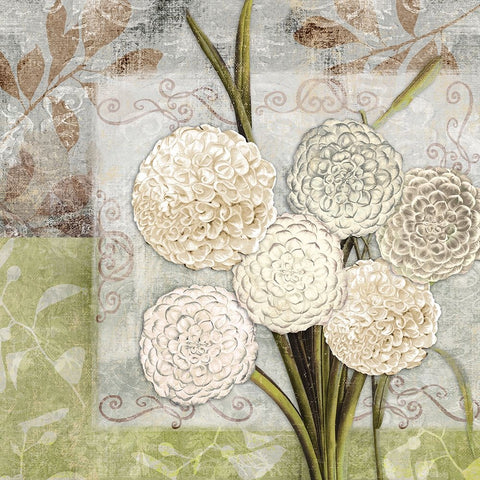 Dahlias for Donna I White Modern Wood Framed Art Print with Double Matting by Sasha