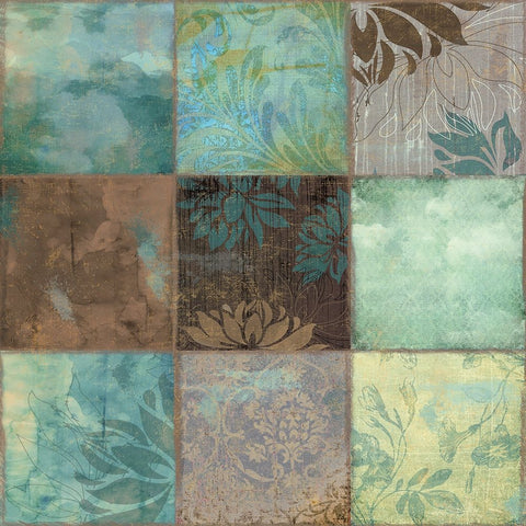 Skypatches I White Modern Wood Framed Art Print with Double Matting by Sasha