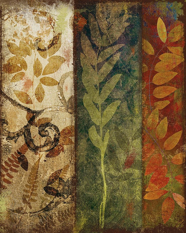 Three Autumns I Black Ornate Wood Framed Art Print with Double Matting by Sasha