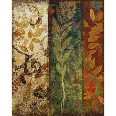 Three Autumns I Black Modern Wood Framed Art Print with Double Matting by Sasha