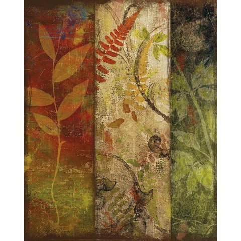 Three Autumns II White Modern Wood Framed Art Print by Sasha