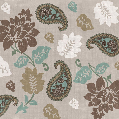 Paisley Floral I White Modern Wood Framed Art Print by Sasha