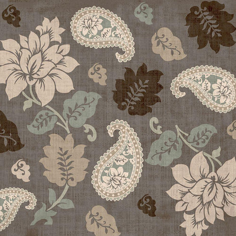 Paisley Floral II Gold Ornate Wood Framed Art Print with Double Matting by Sasha