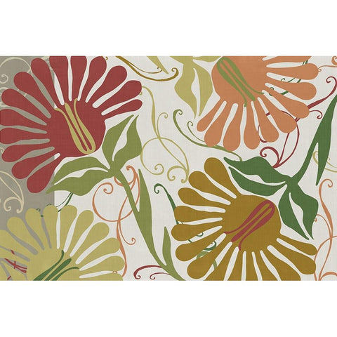 Flower Shower I White Modern Wood Framed Art Print by Sasha