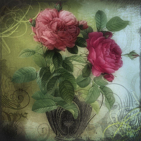 Tea and Roses II White Modern Wood Framed Art Print by Sasha