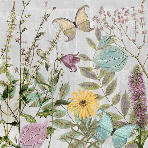 Botanique I White Modern Wood Framed Art Print with Double Matting by Sasha