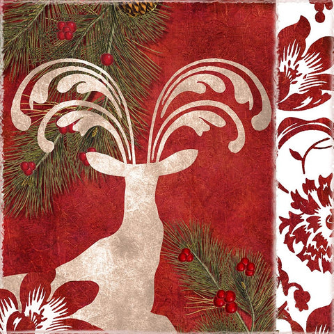 Forest Christmas III Black Ornate Wood Framed Art Print with Double Matting by Sasha