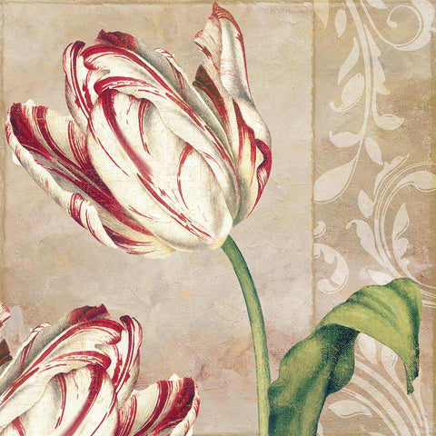 Peppermint Tulips I Black Ornate Wood Framed Art Print with Double Matting by Sasha