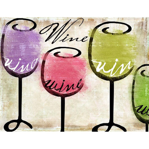 Wine Tasting III White Modern Wood Framed Art Print by Sasha