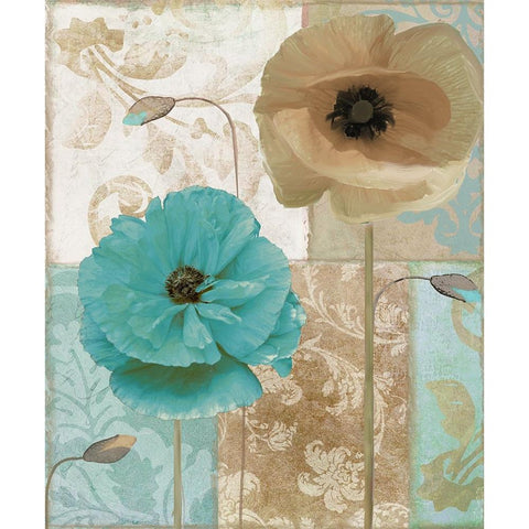 Beach Poppies I White Modern Wood Framed Art Print by Sasha