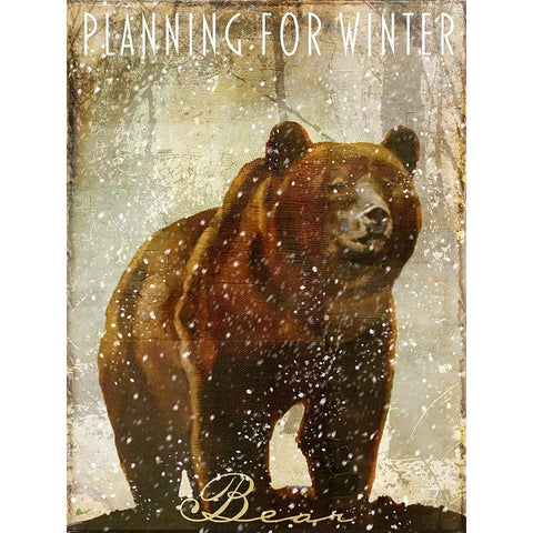 Winter Game Three Gold Ornate Wood Framed Art Print with Double Matting by Sasha