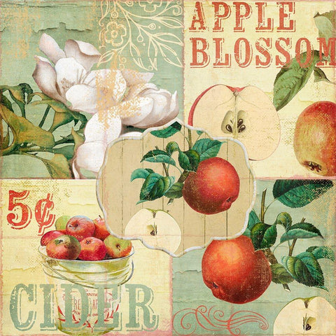 Apple Blossoms I White Modern Wood Framed Art Print by Sasha