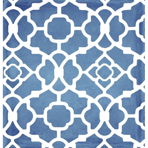 Moroccan Blues III Gold Ornate Wood Framed Art Print with Double Matting by Sasha