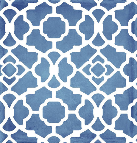 Moroccan Blues III Black Ornate Wood Framed Art Print with Double Matting by Sasha