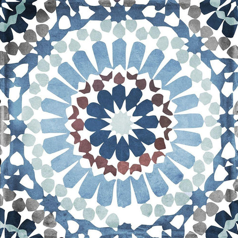 Moroccan Blues IV Black Modern Wood Framed Art Print by Sasha