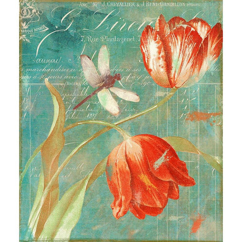 Mandarin Tulips Black Modern Wood Framed Art Print by Sasha