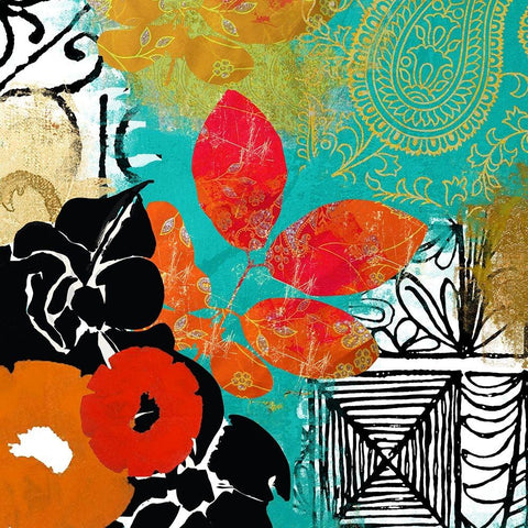Bali II Black Modern Wood Framed Art Print by Sasha