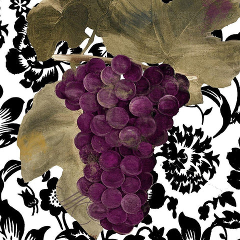 Grape Suzette I White Modern Wood Framed Art Print by Sasha