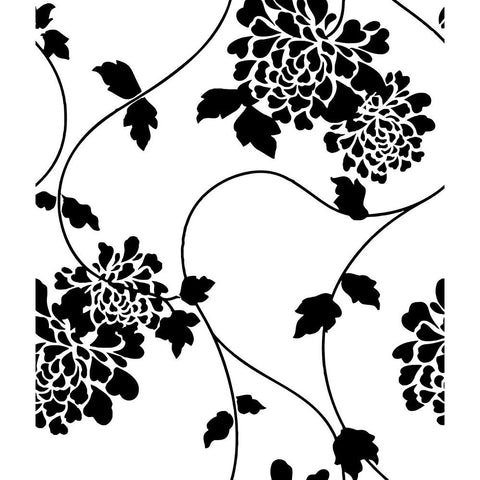 Ceil Jaune Pattern 3 Black Modern Wood Framed Art Print with Double Matting by Sasha