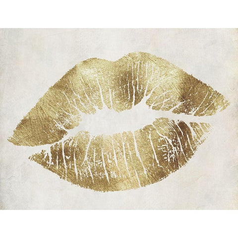 Hollywood Kiss Gold Black Modern Wood Framed Art Print with Double Matting by Sasha