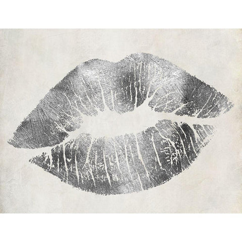 Hollywood Kiss Silver White Modern Wood Framed Art Print by Sasha