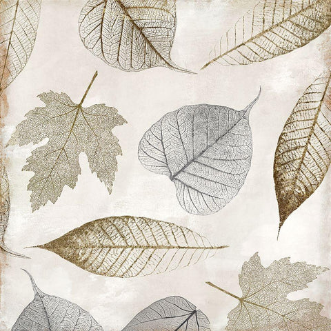 Autumn Gold White Background Black Modern Wood Framed Art Print with Double Matting by Sasha