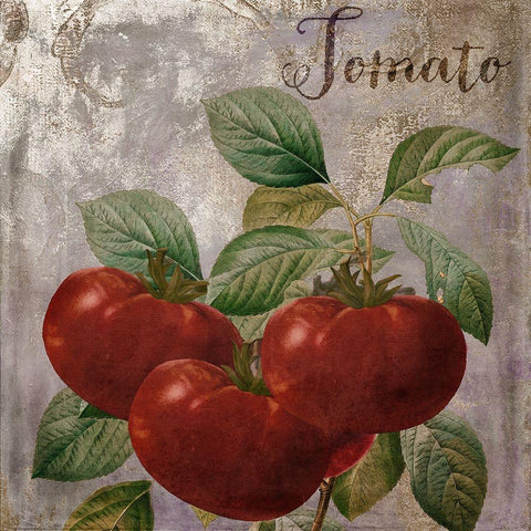 Medley_Gold_Tomato Gold Ornate Wood Framed Art Print with Double Matting by Sasha