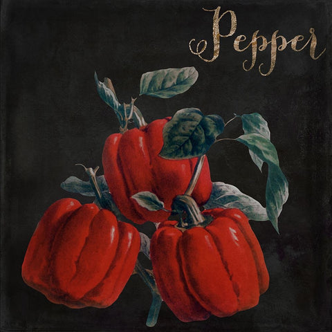 Medley_Pepper Black Ornate Wood Framed Art Print with Double Matting by Sasha