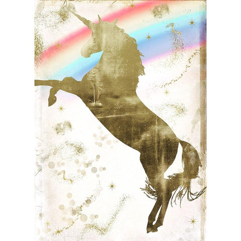 Magic Unicorn II Black Modern Wood Framed Art Print with Double Matting by Sasha