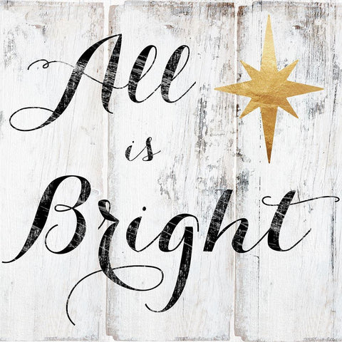 All is Bright White Modern Wood Framed Art Print by Sasha