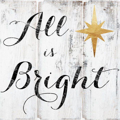 All is Bright White Modern Wood Framed Art Print with Double Matting by Sasha