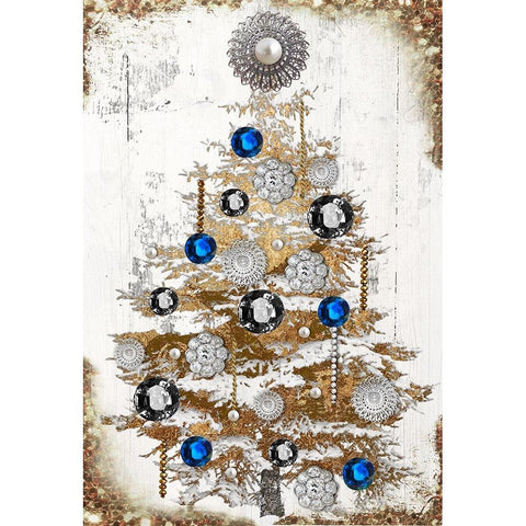 Tree of Jewels I White Modern Wood Framed Art Print by Sasha