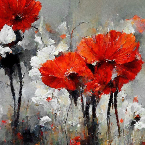Poppy Playhouse I Black Modern Wood Framed Art Print with Double Matting by Sasha