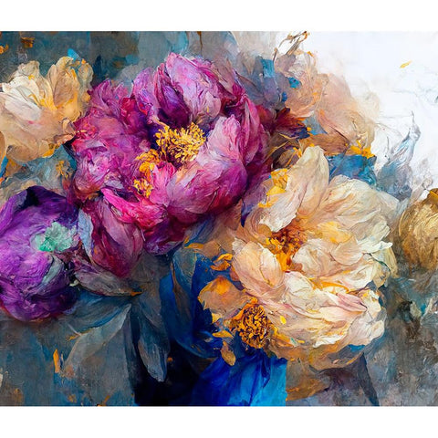 Peony Opera I Black Modern Wood Framed Art Print with Double Matting by Sasha