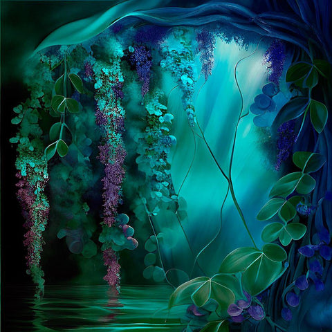 Mushroom Dream Black Modern Wood Framed Art Print with Double Matting by Sasha