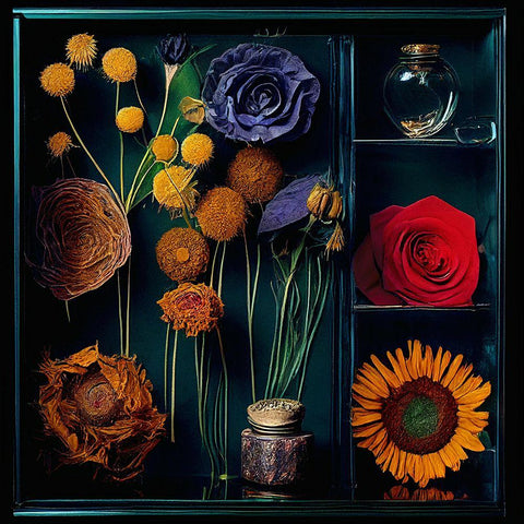 Dried Flowers II White Modern Wood Framed Art Print by Sasha