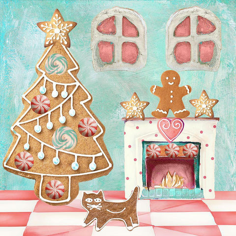 Gingerbread Land VII White Modern Wood Framed Art Print by Sasha