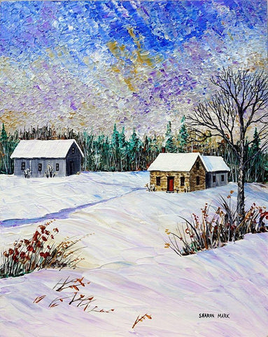 Almost Dusk White Modern Wood Framed Art Print with Double Matting by Mark, Sharon