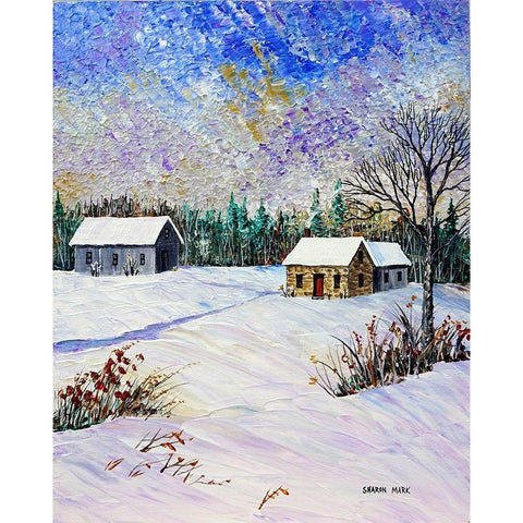 Almost Dusk White Modern Wood Framed Art Print by Mark, Sharon