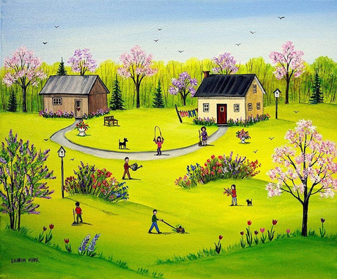 Beautiful Day Black Ornate Wood Framed Art Print with Double Matting by Mark, Sharon