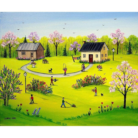 Beautiful Day Black Modern Wood Framed Art Print with Double Matting by Mark, Sharon