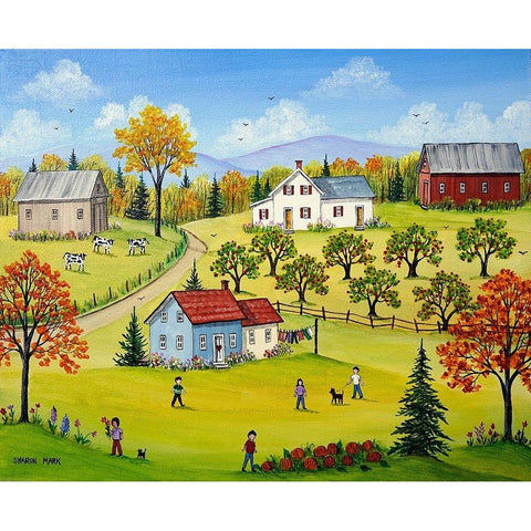 By the Apple Orchard White Modern Wood Framed Art Print by Mark, Sharon