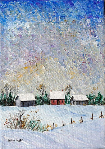 Cloudy Afternoon White Modern Wood Framed Art Print with Double Matting by Mark, Sharon