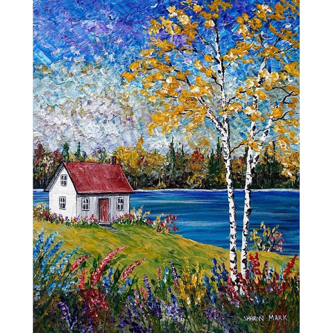 Dark Water White Modern Wood Framed Art Print by Mark, Sharon