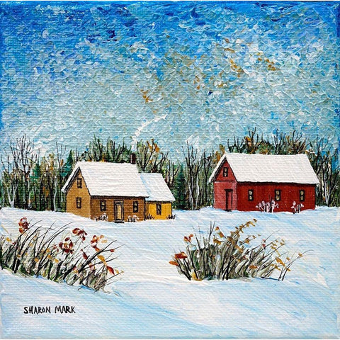 Days End White Modern Wood Framed Art Print by Mark, Sharon