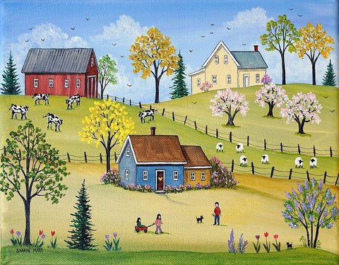 Everythings Blooming Black Ornate Wood Framed Art Print with Double Matting by Mark, Sharon