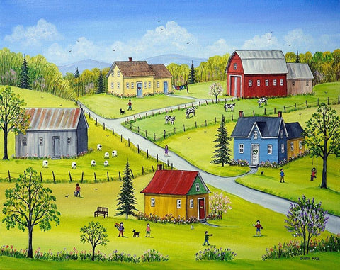 Life is Great! White Modern Wood Framed Art Print with Double Matting by Mark, Sharon