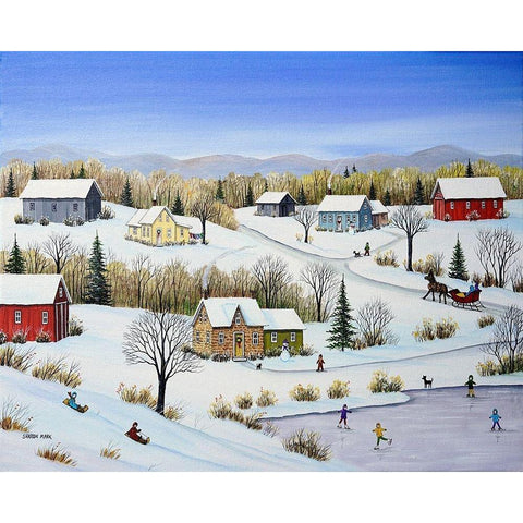 Majestic Winter White Modern Wood Framed Art Print by Mark, Sharon