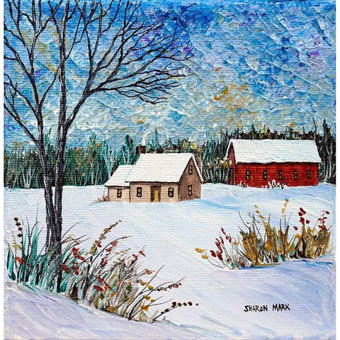 Snow Drift Black Modern Wood Framed Art Print with Double Matting by Mark, Sharon